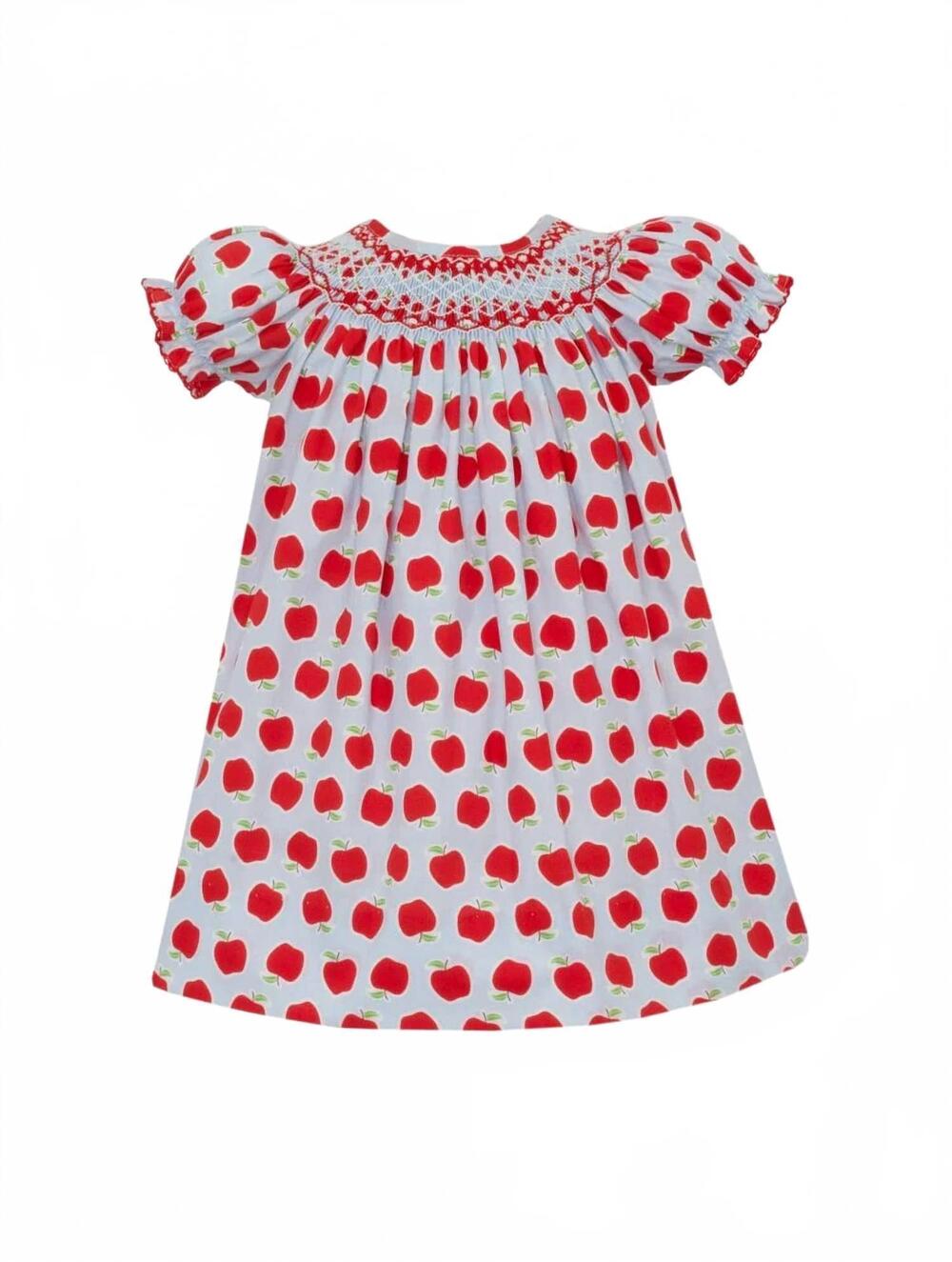 NEW PETIT BEBE girl's apple bishop dress in red